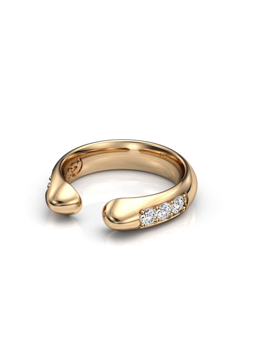 Diamond Manta Kiss Ring 14K / 18K Gold