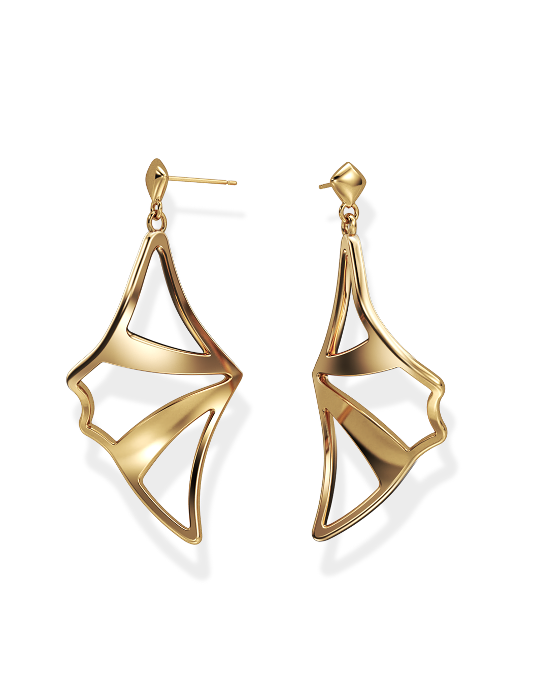 ILLUSION EARRINGS • Manta "Lefty" 14k/18k Gold