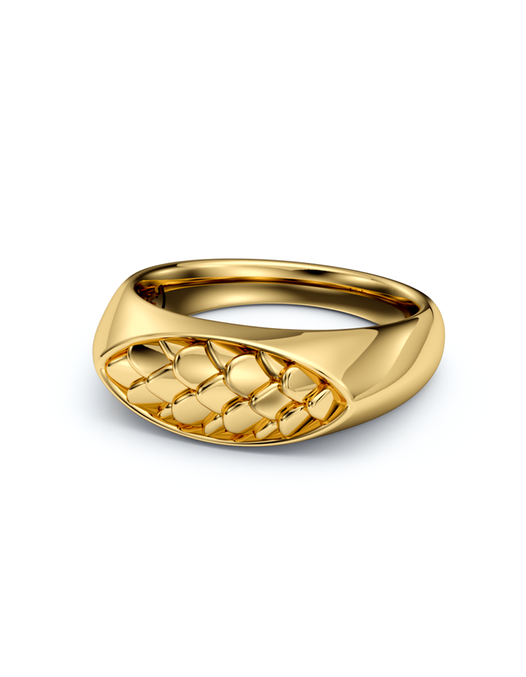 Upscale Iguana Signet Ring 14k / 18k Gold
