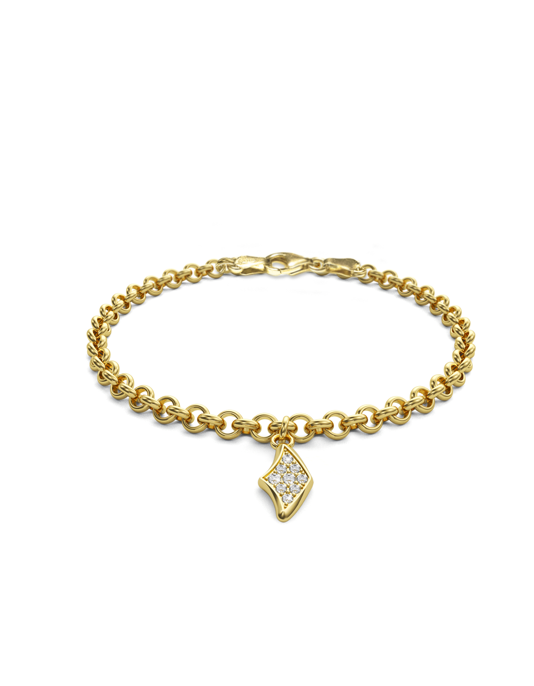 Diamond Manta Charmer Bracelet 14k Gold
