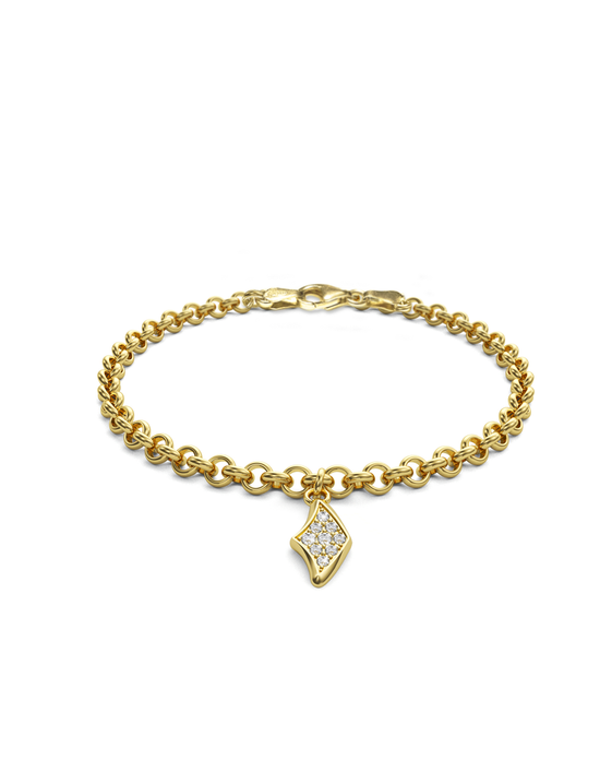 Diamond Manta Charmer Bracelet 14k Gold