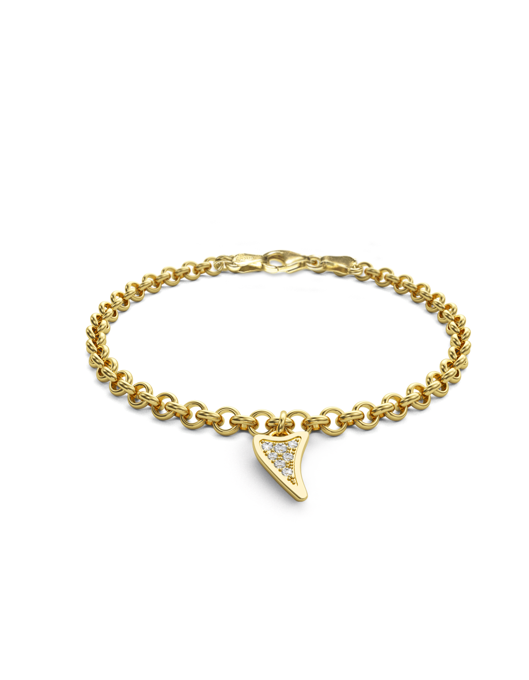 Diamond Shark Charmer Bracelet 14k Gold
