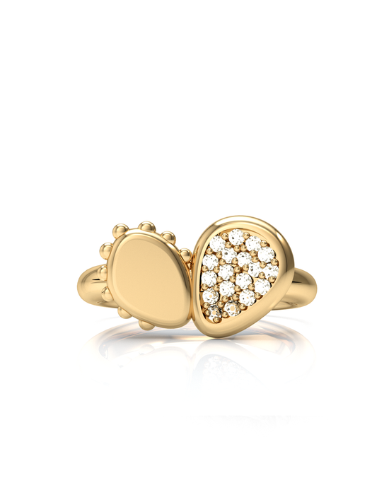 Cactus Diamond Ring 14k Gold