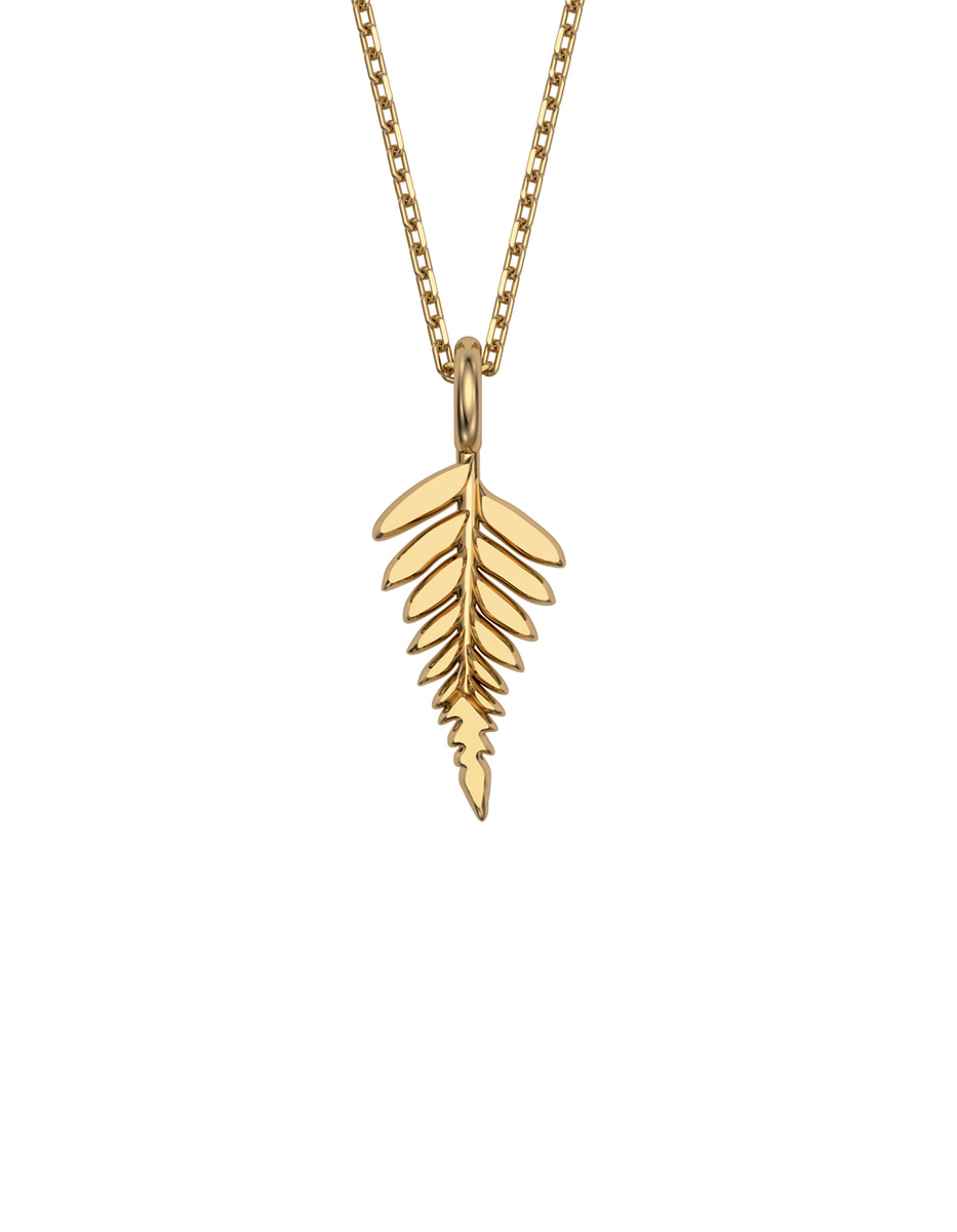 Fern pendant necklace in gold deals