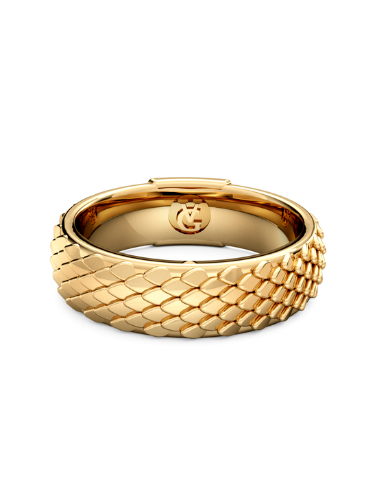 Scales Band 14k Gold