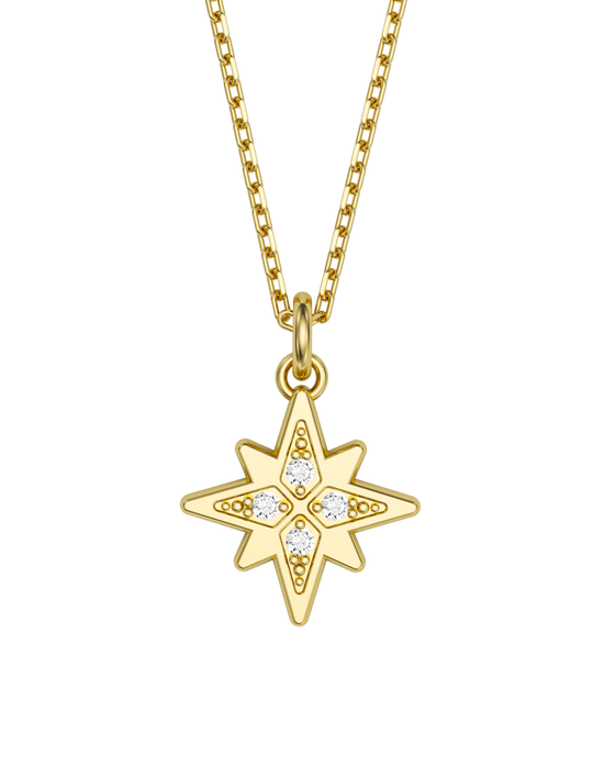 Diamond Morning Star Charmer Necklace 14k Gold