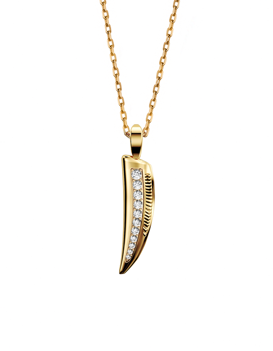 Pinna Necklace, Small with Diamonds 14k Gold