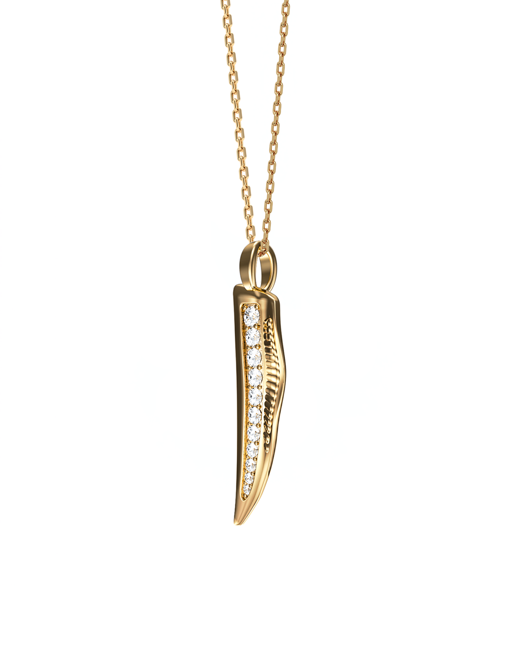 Pinna Necklace, Small with Diamonds 14k Gold