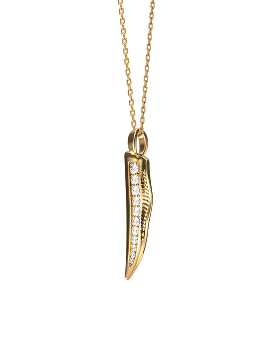 Pinna Necklace, Small with Diamonds 14k Gold