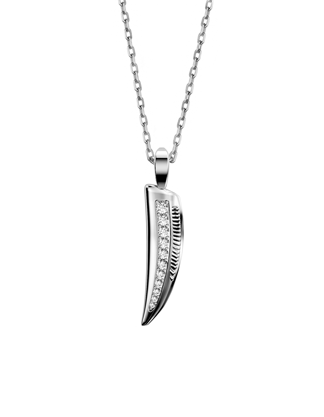 Pinna Necklace, Small with Diamonds