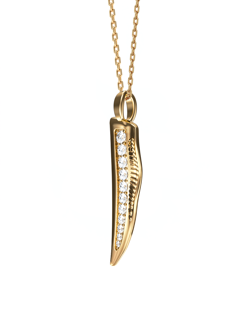 Pinna Necklace, Medium with Diamonds 14k Gold