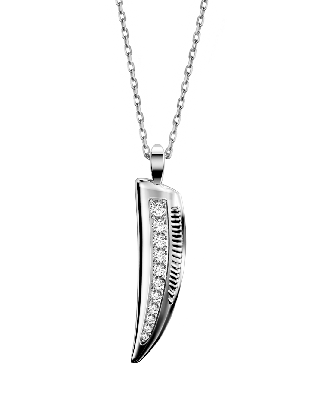 Pinna Necklace, Medium with Diamonds