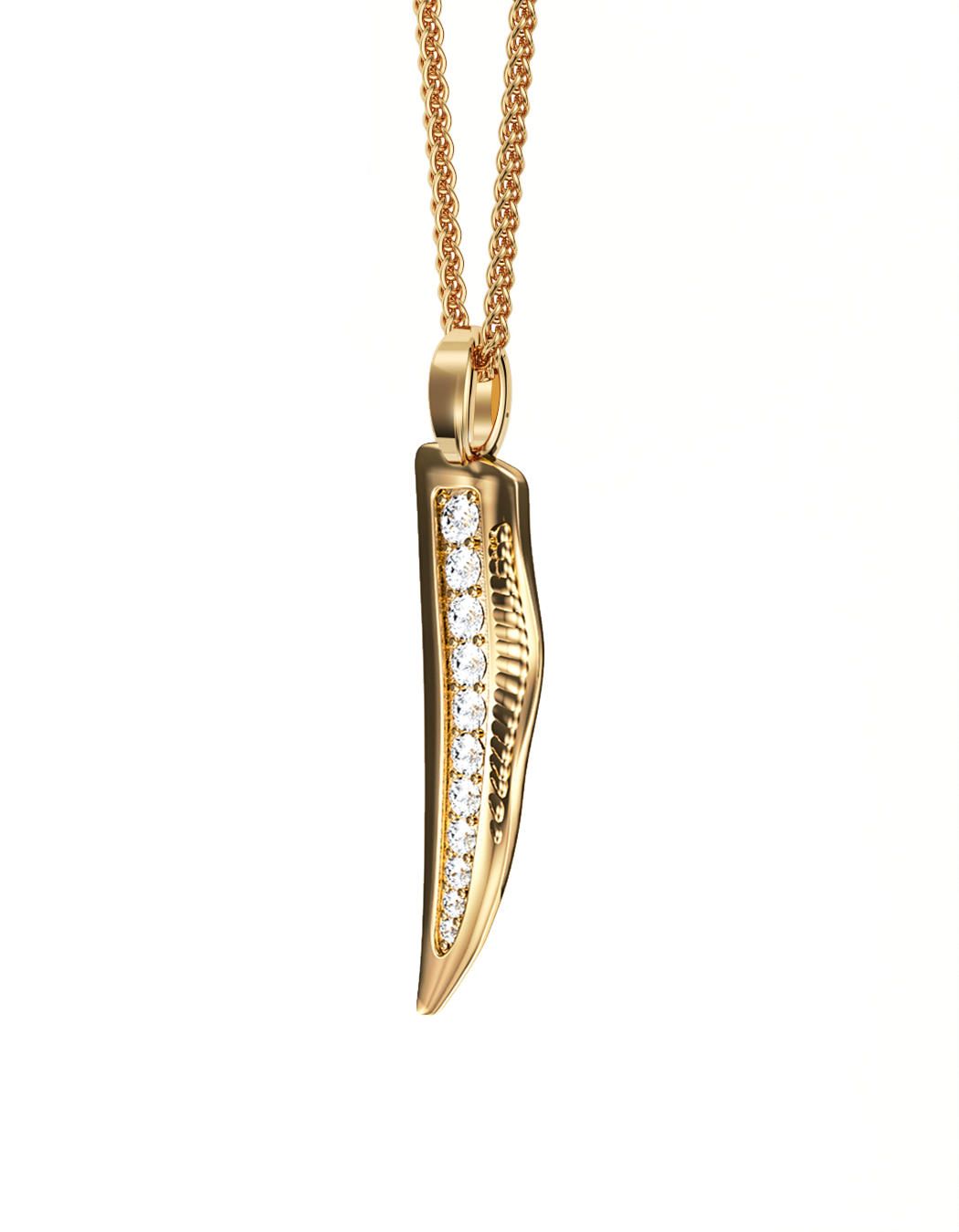 Pinna Necklace, Medium with Diamonds 14k Gold