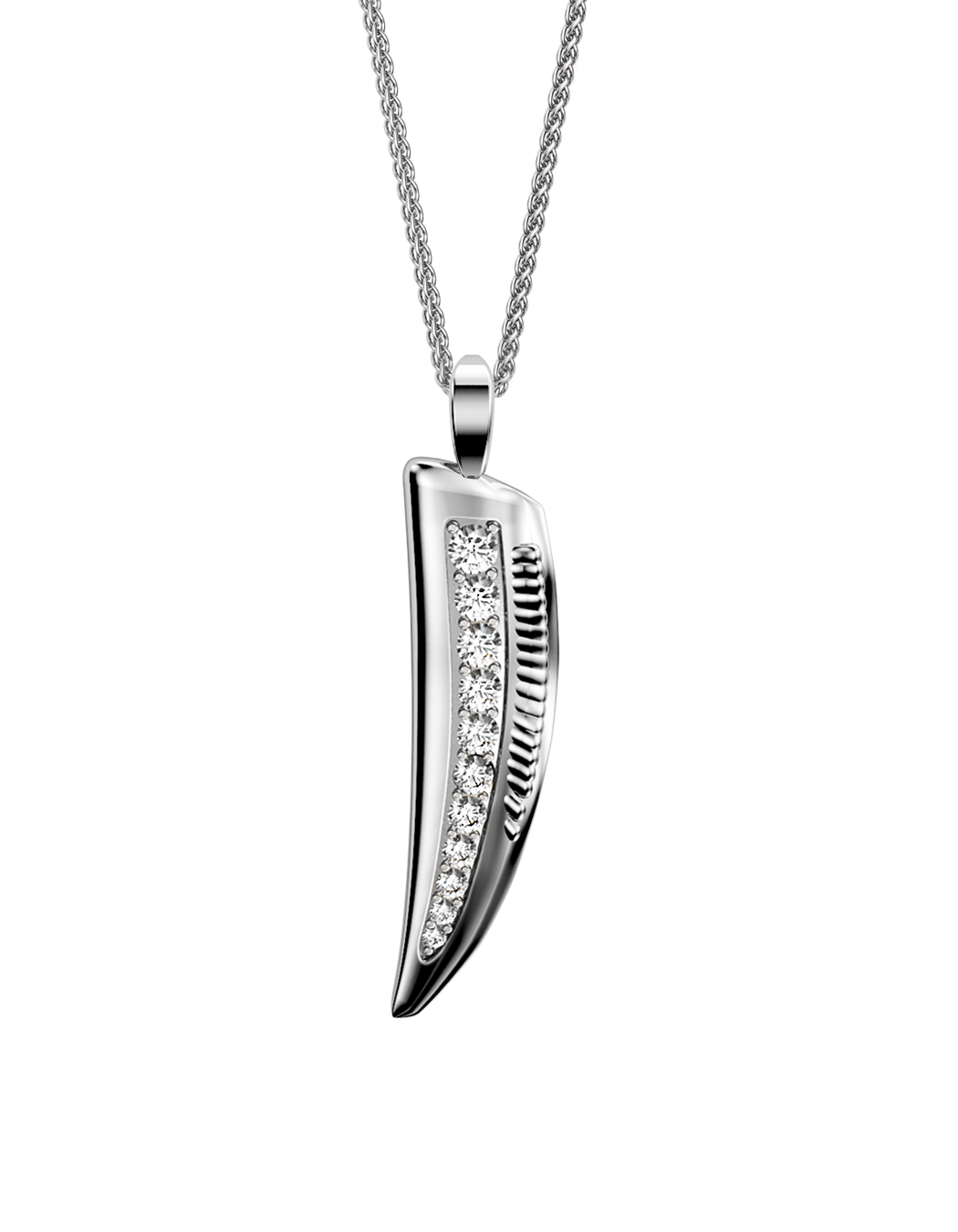 Pinna Necklace, Medium with Diamonds