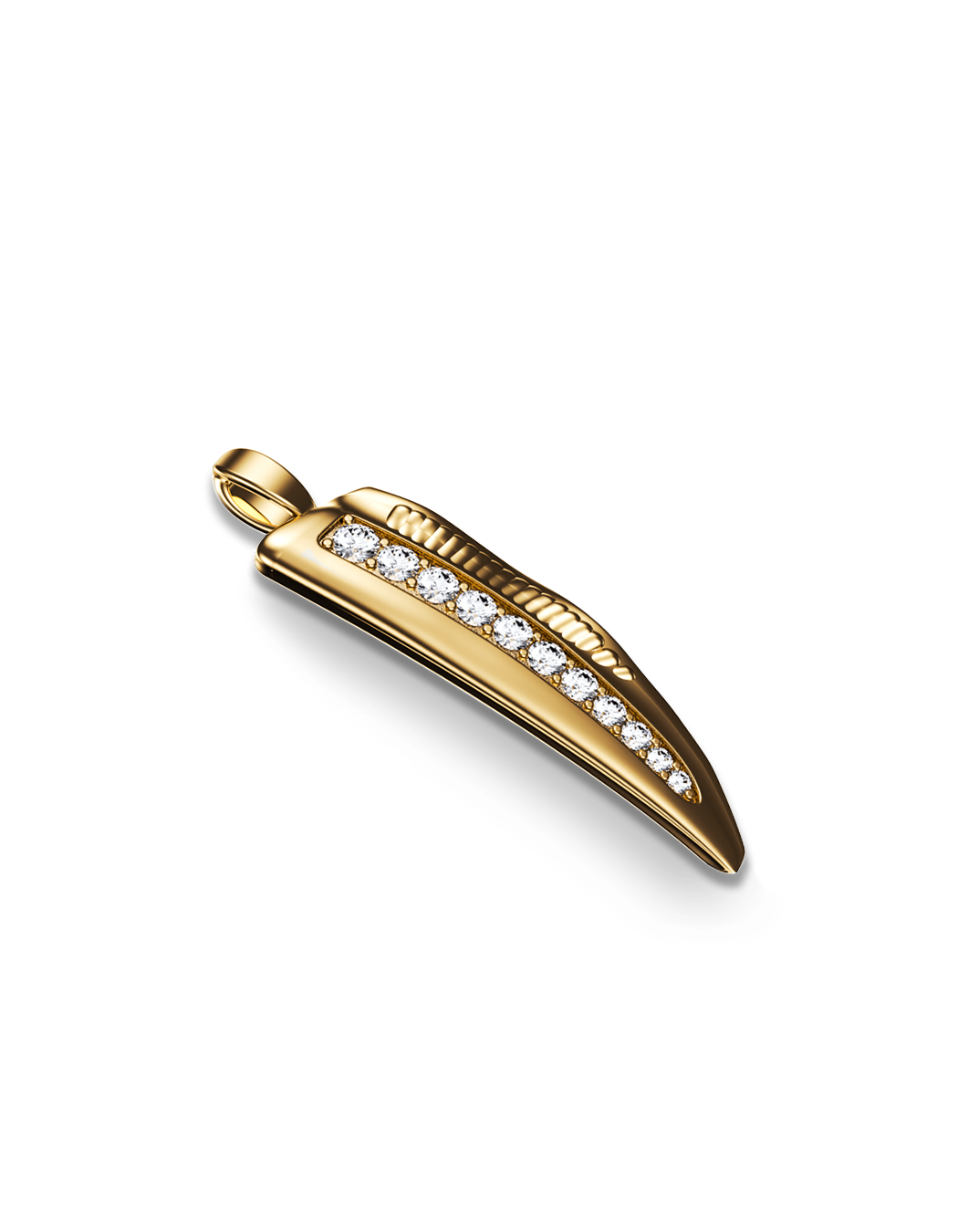 Pinna Pendant, Medium with Diamonds 14k Gold
