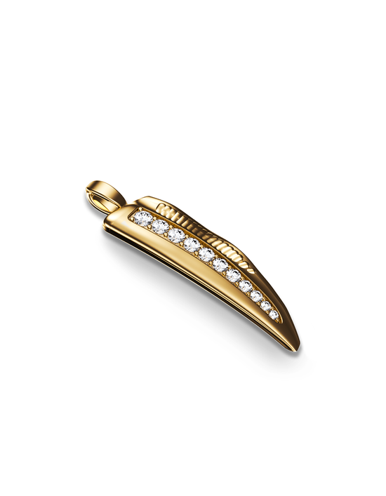 Pinna Pendant, Medium with Diamonds 14k Gold