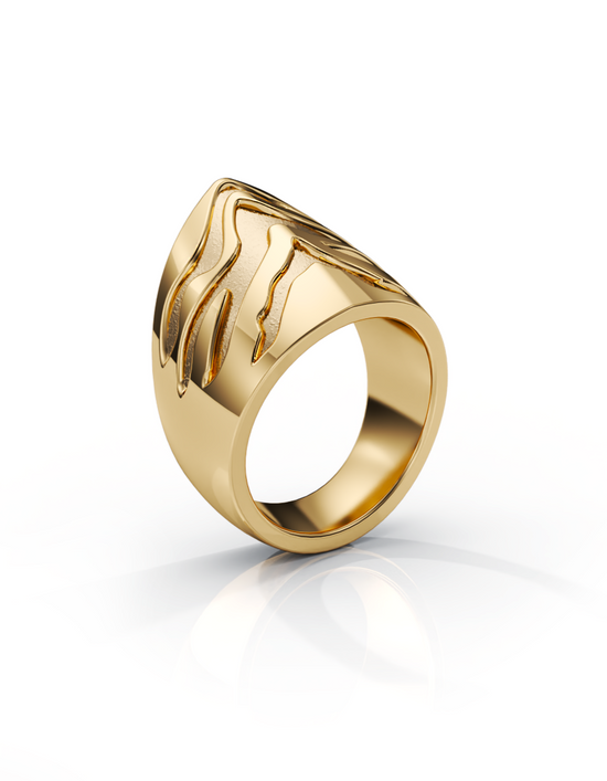 Tiger Shark Ring 14k Gold