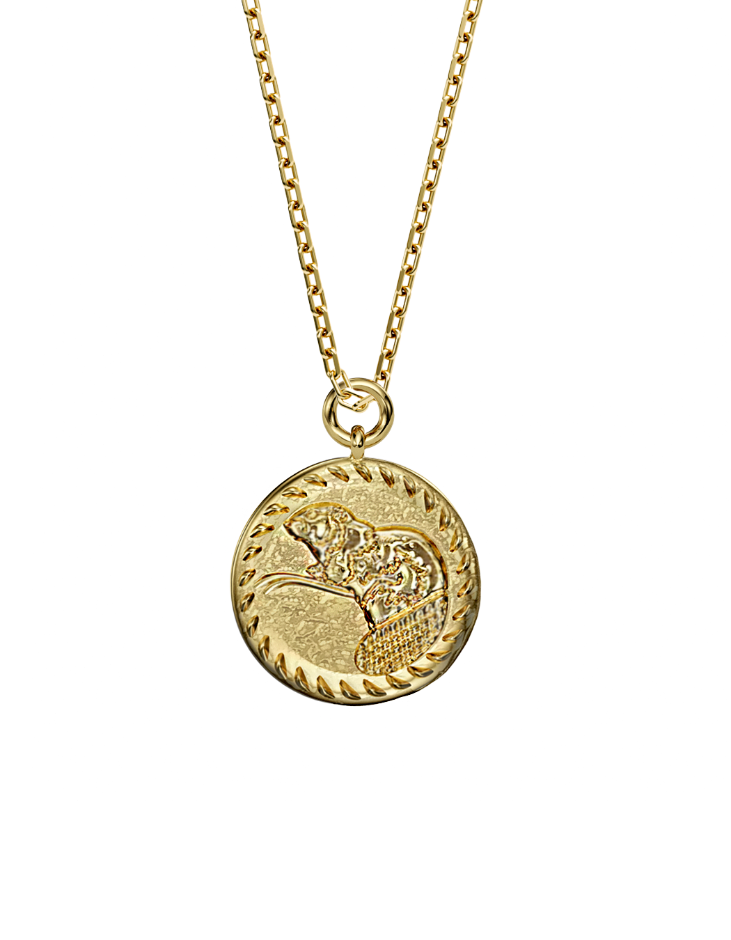 BEAVER Spirit Amulet 14k Gold (Taurus)