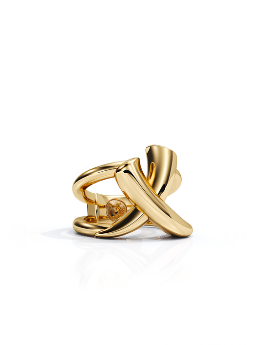 Crossed Tusk Ring 14k / 18k Gold