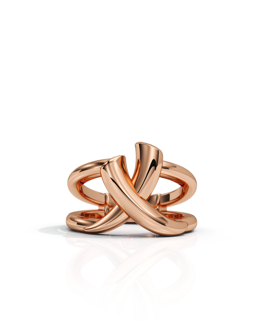 Crossed Tusk Ring 14k / 18k Gold