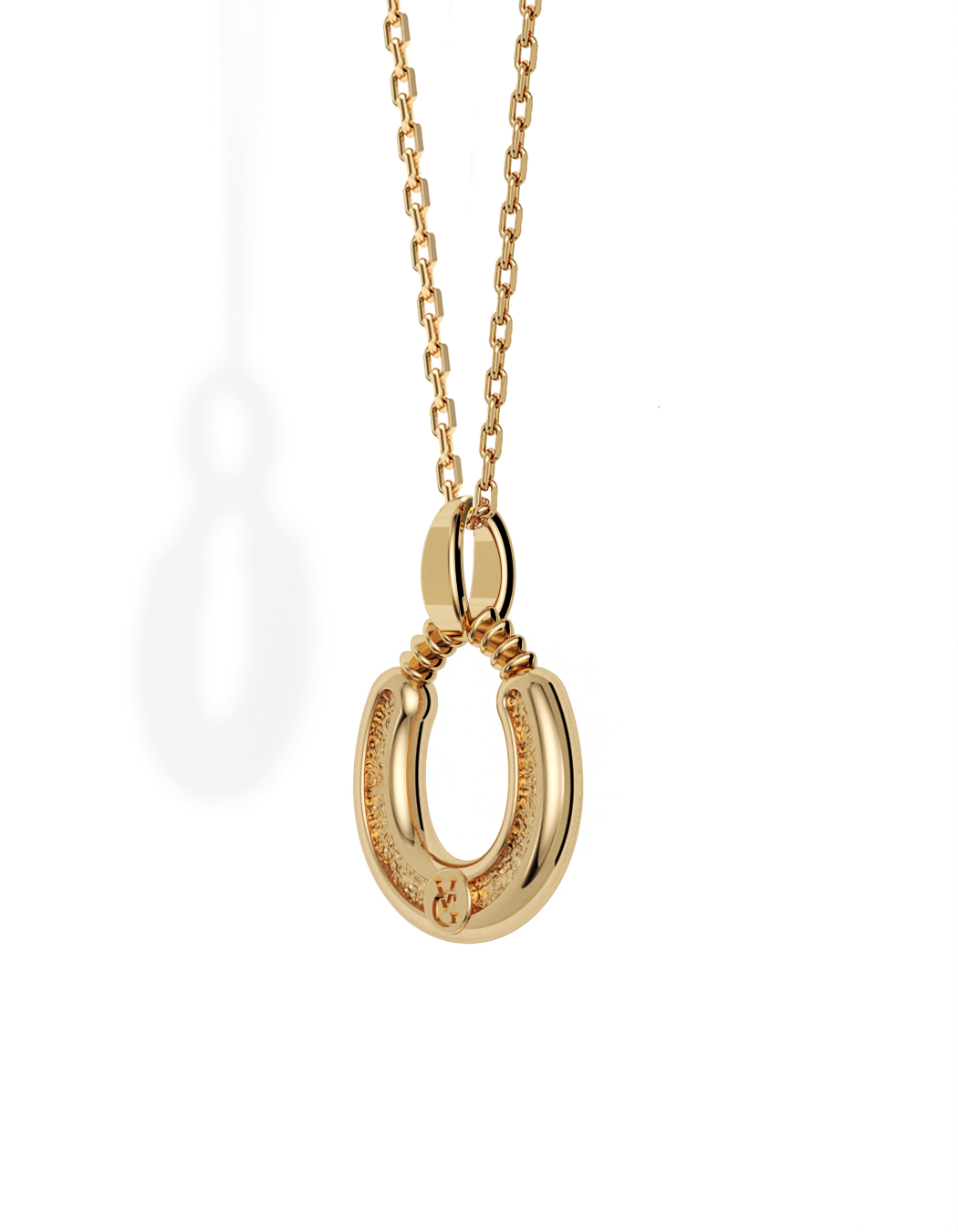 Horseshoe Necklace, Diamond Trail 14k Gold