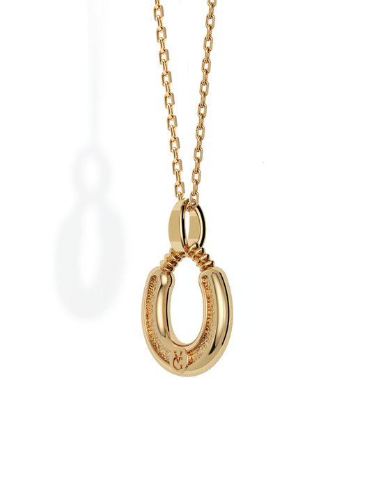 Horseshoe Necklace, Diamond Trail 14k Gold