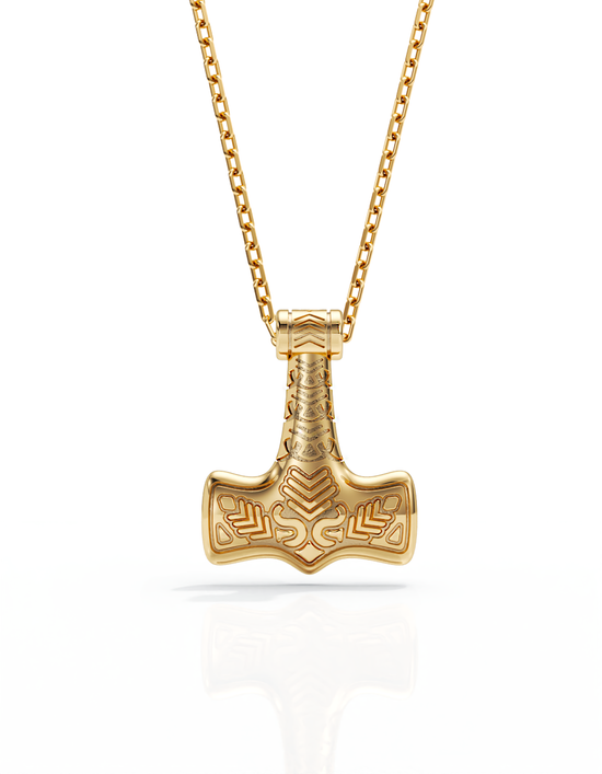 Elephant Hammer Necklace 14k Gold