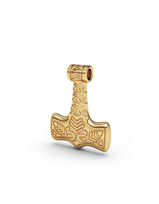 Elephant Hammer Pendant 14k Gold