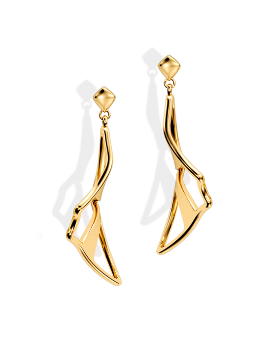 ILLUSION EARRINGS • Manta "Lefty" 14k/18k Gold