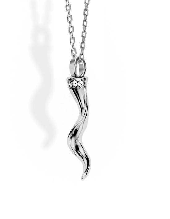Fortuna Horn Necklace, Diamond Crown