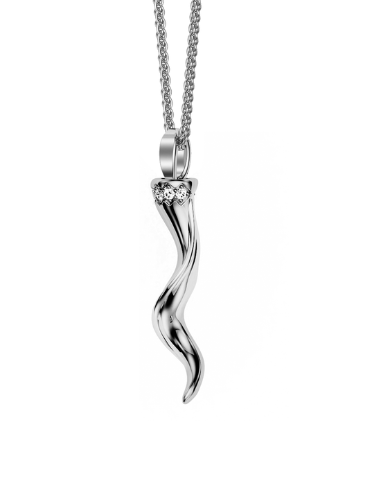 Fortuna Horn Necklace, Diamond Crown