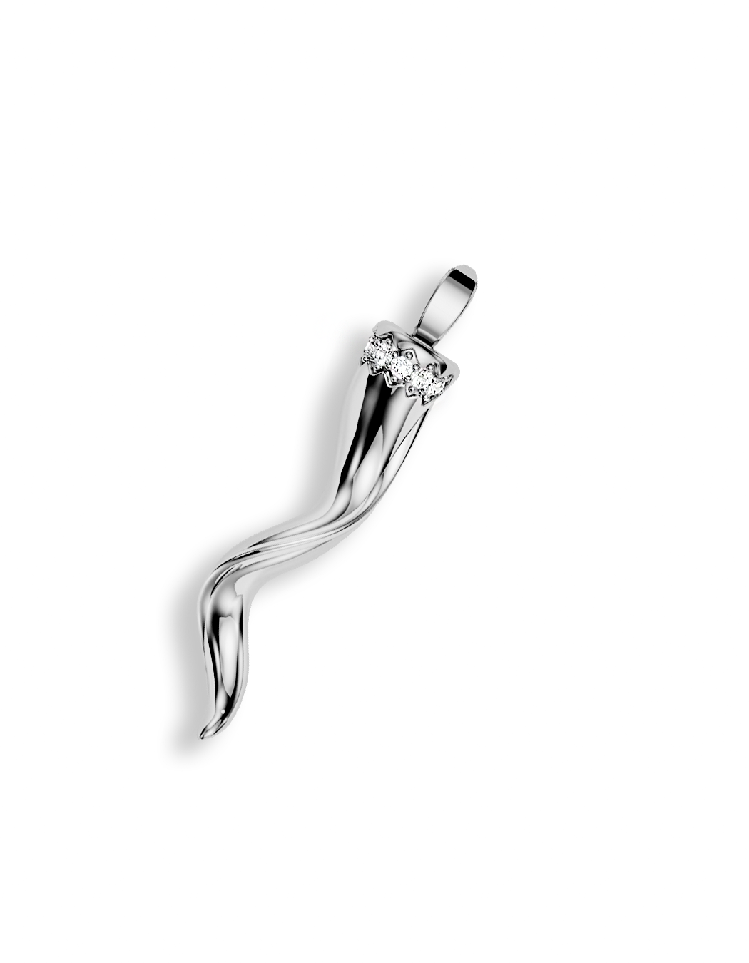 Fortuna Horn Pendant, Diamond Crown