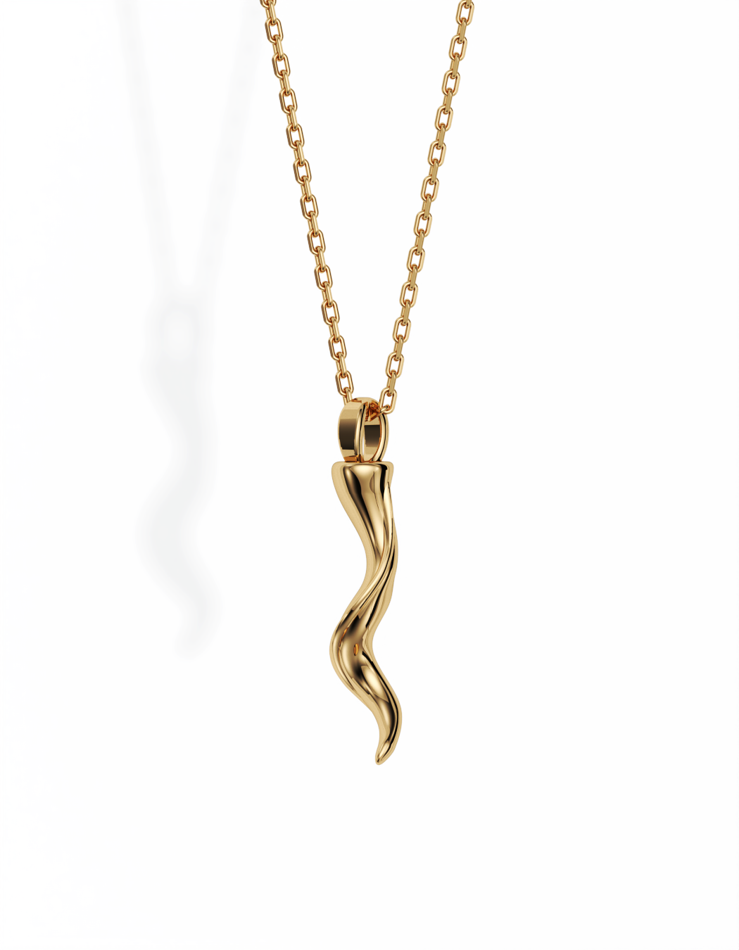 Fortuna Little Horn Necklace 14k Gold