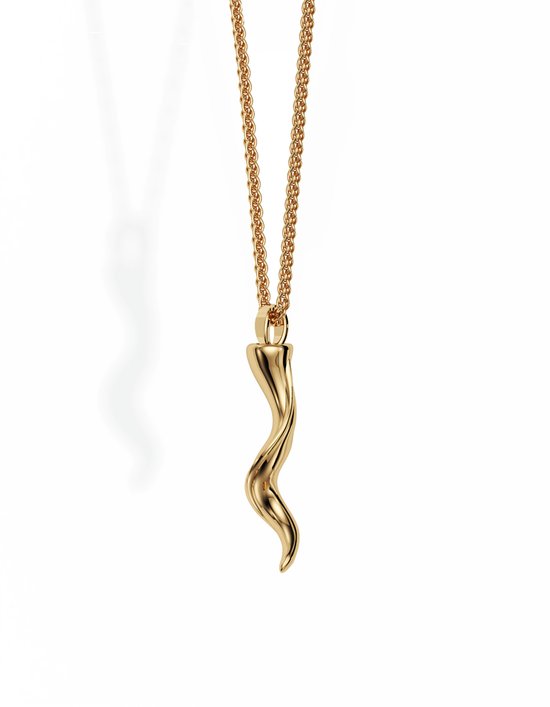 Fortuna Little Horn Necklace 14k Gold