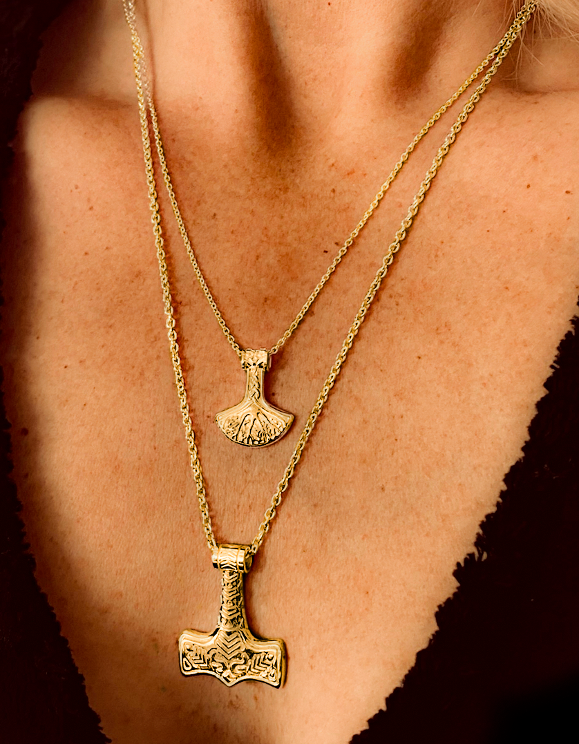 Roots Hammer Necklace 14k Gold Small