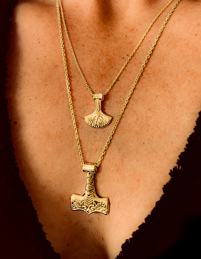 Elephant Hammer Necklace 14k Gold
