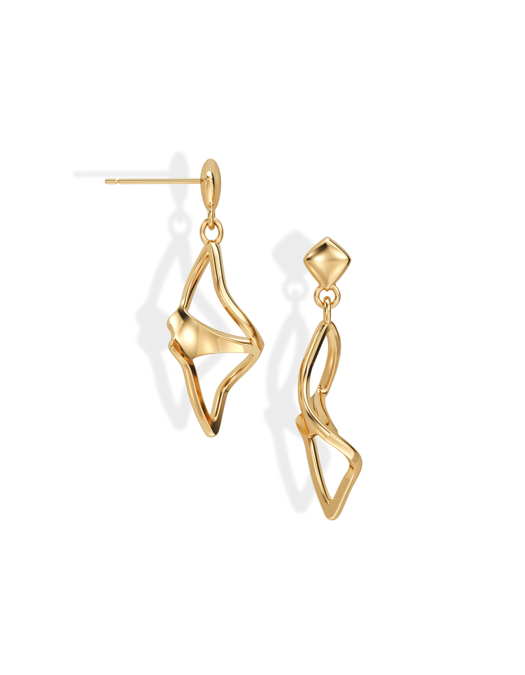 SMALL ILLUSION EARRINGS • Manta "Flippy" 14k / 18k Gold