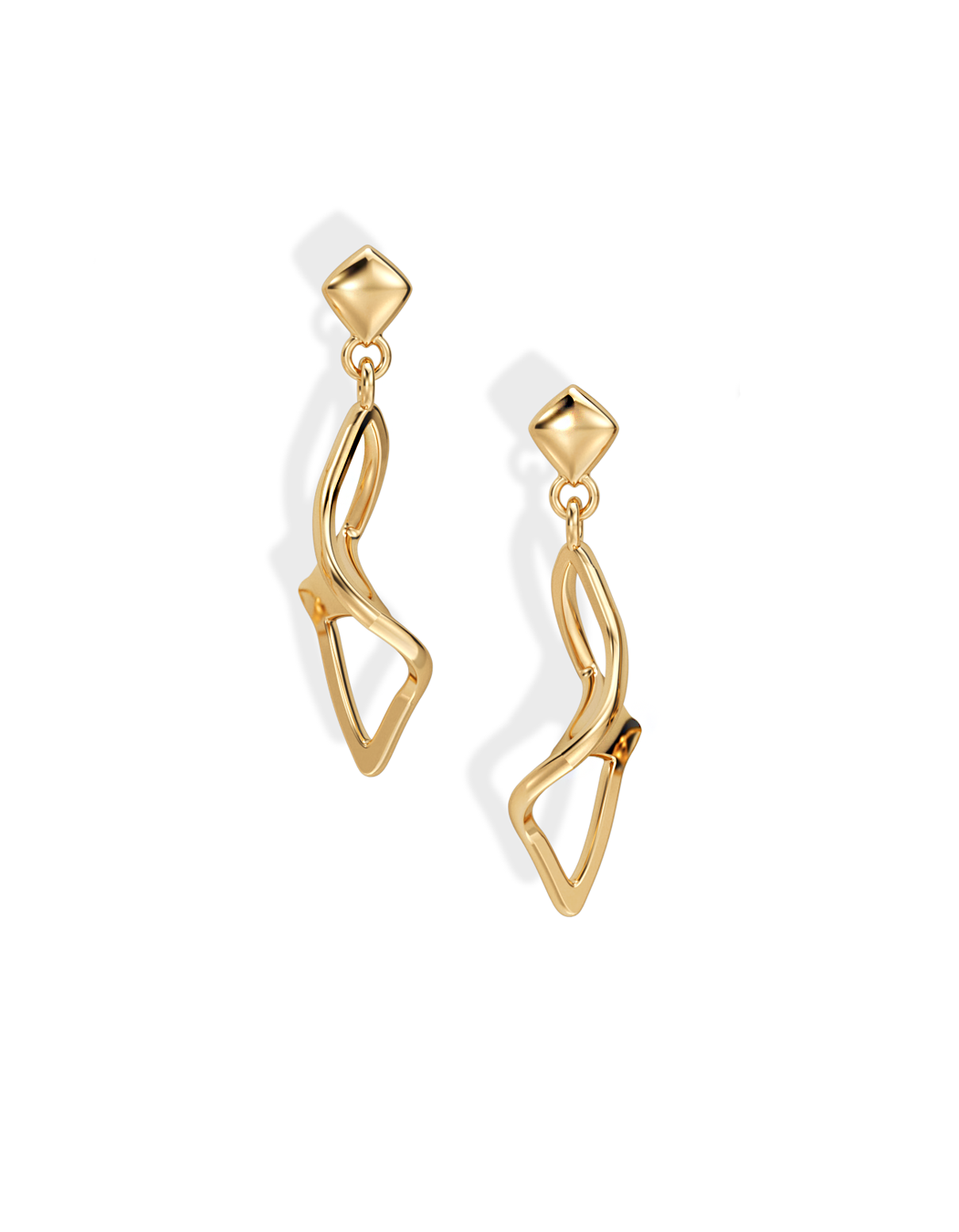 SMALL ILLUSION EARRINGS • Manta "Flippy" 14k / 18k Gold