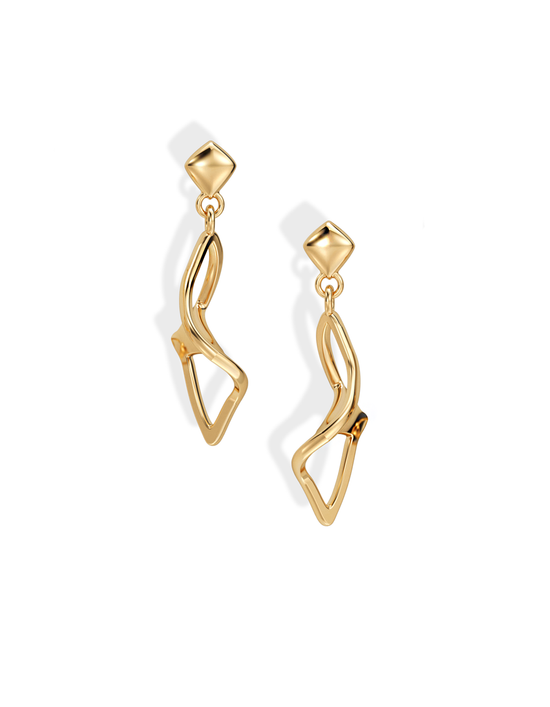 SMALL ILLUSION EARRINGS • Manta "Flippy" 14k / 18k Gold