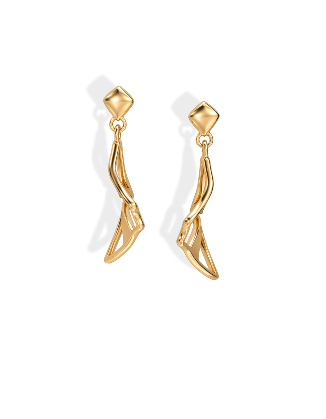 SMALL ILLUSION EARRINGS • Manta "Lefty" 14k / 18k Gold