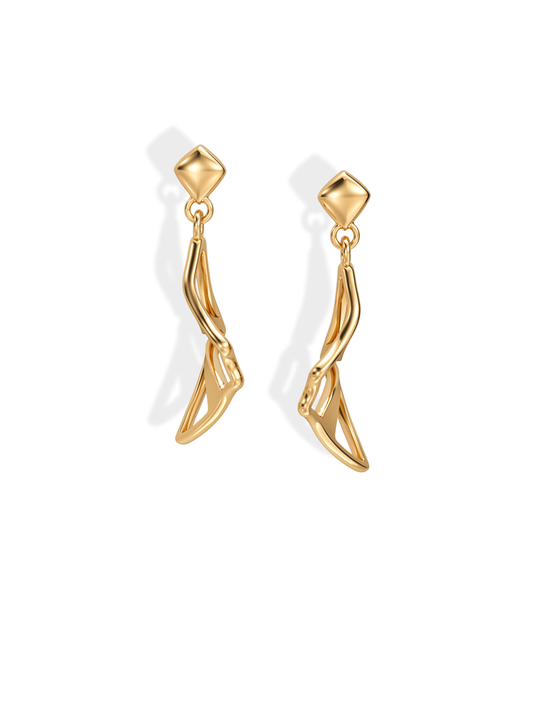 SMALL ILLUSION EARRINGS • Manta "Lefty" 14k / 18k Gold