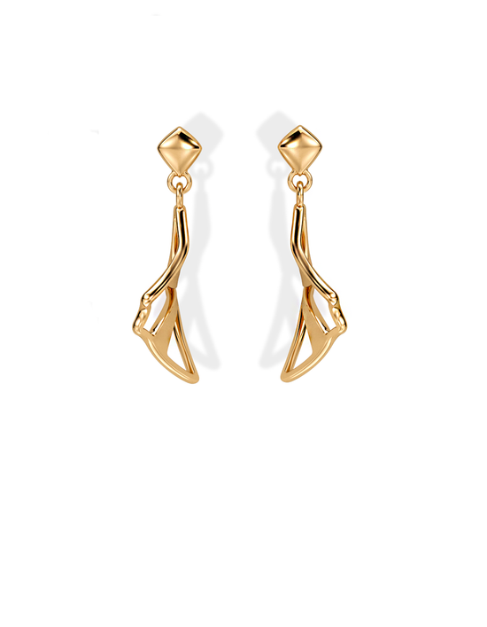 SMALL ILLUSION EARRINGS • Manta "Lefty" 14k / 18k Gold