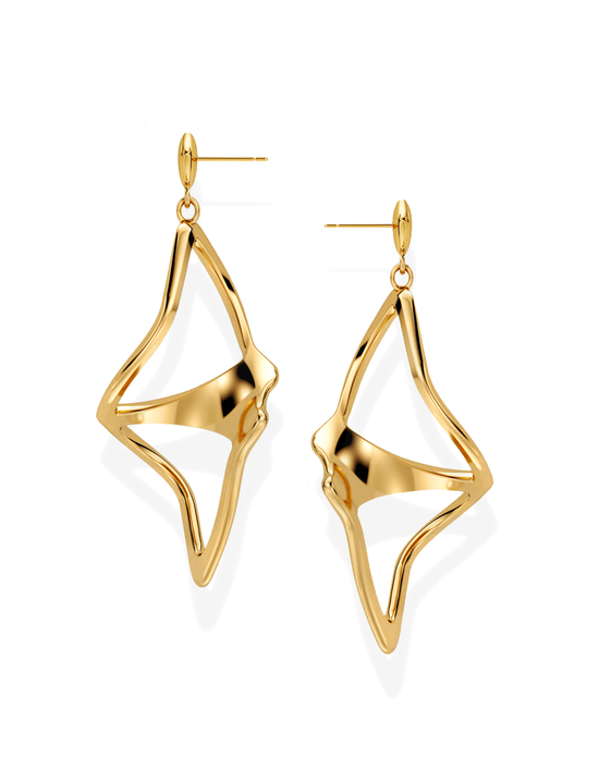 ILLUSION EARRINGS • Manta "Flippy" 14k / 18k Gold