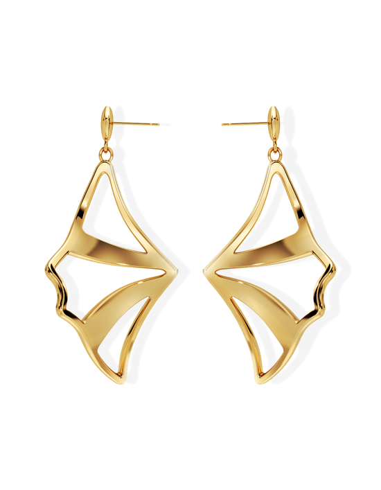 ILLUSION EARRINGS • Manta "Lefty" 14k/18k Gold
