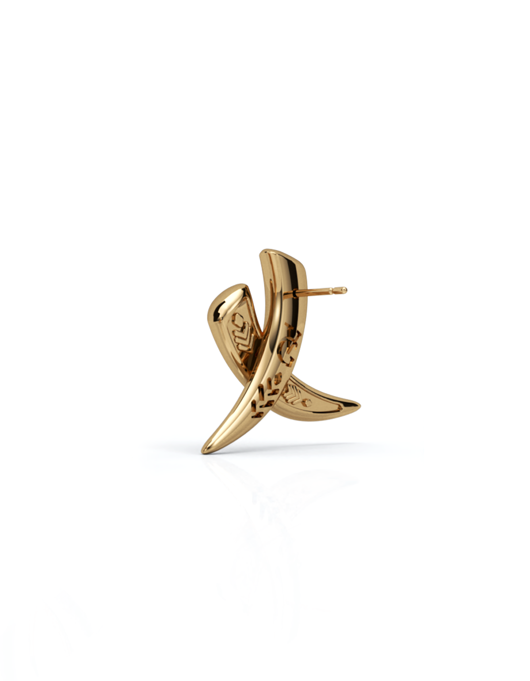 20mm Crossed Tusk Studs 14K Gold