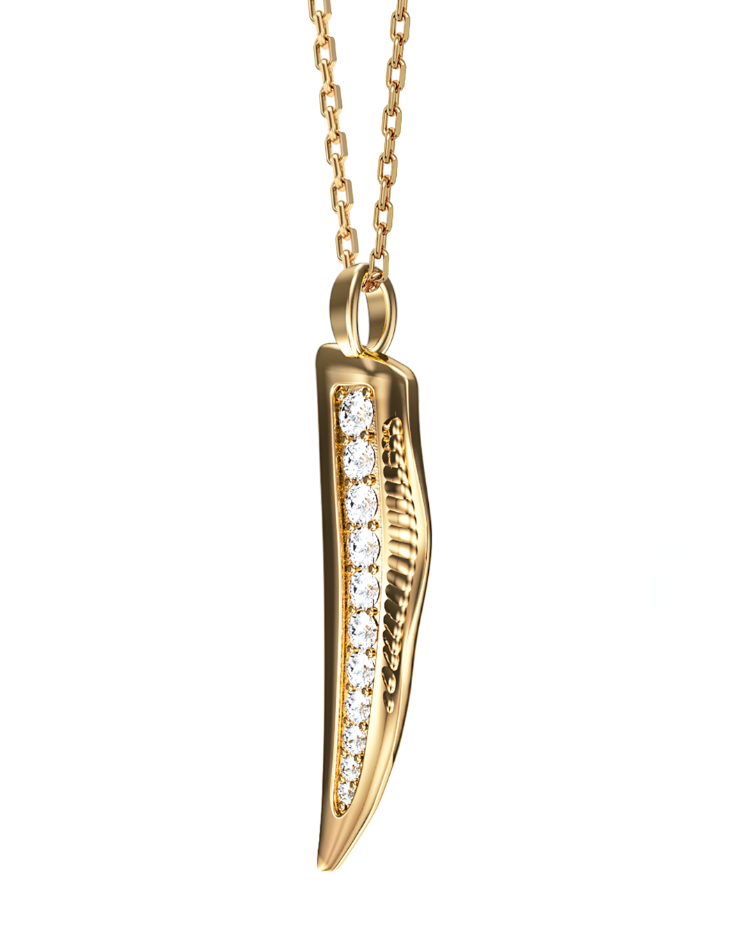 Pinna Necklace, Large with Diamonds 14k Gold