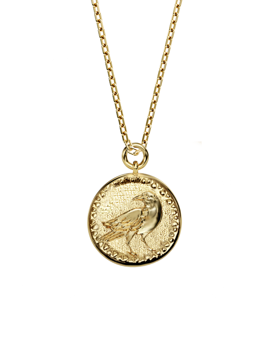 RAVEN Spirit Amulet 14k Gold (Libra)
