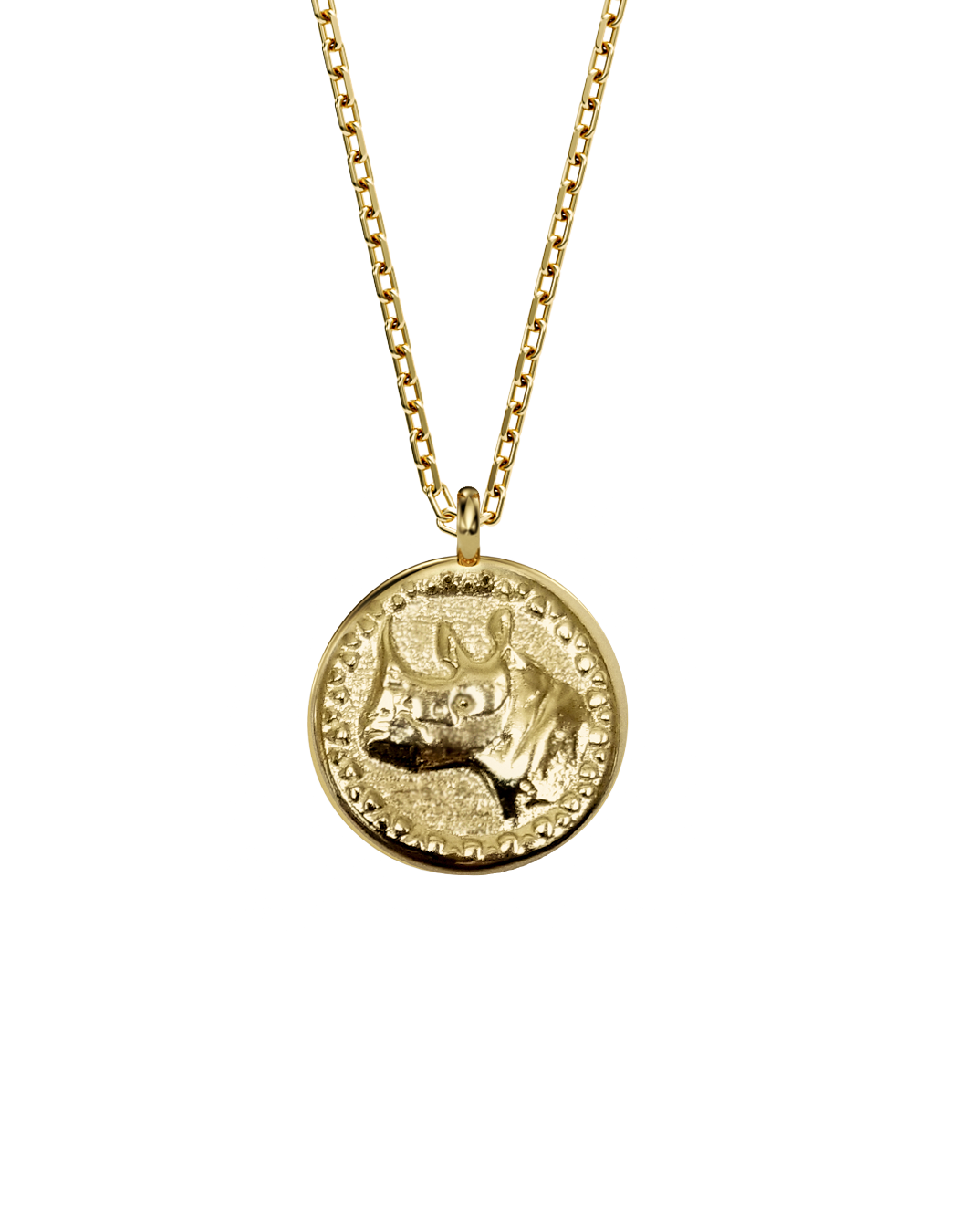 Rhino Spirit Amulet 14k Gold