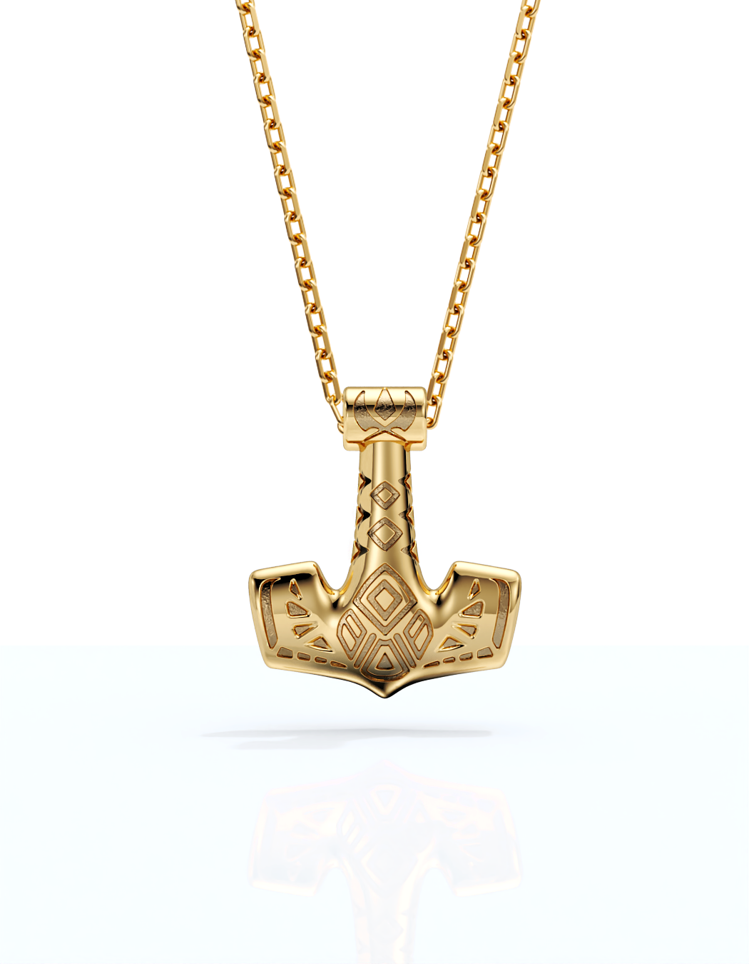 Rhino Hammer Necklace 14k Gold