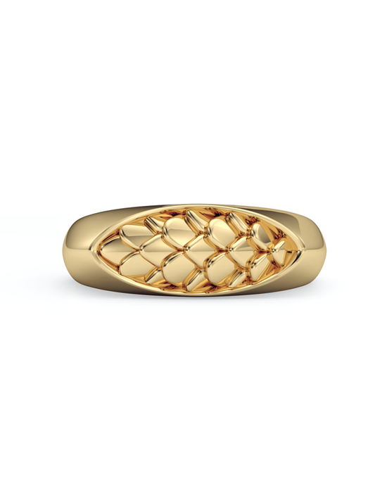 Upscale Iguana Signet Ring 14k / 18k Gold